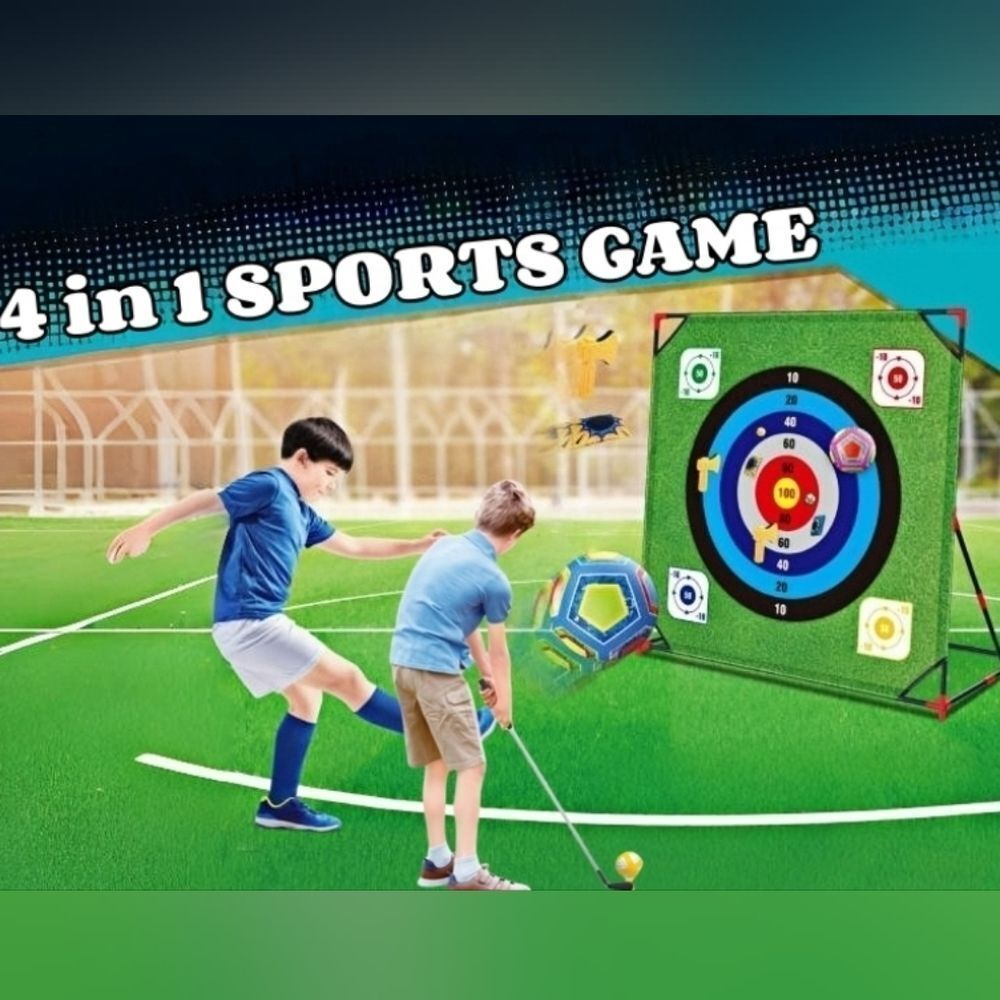 💬🩵⏭️NIB 4 Games in 1 Velcro Indoor/Outdoor Game Set